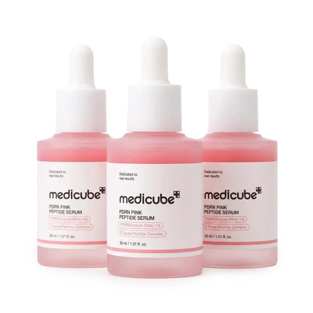 Medicube PDRN Pink Peptide Serum (30ml} / 1.01 fl. oz.) | 3pcs | Firming, Elasticity & Skin Barrier Facial Serum with 1% PDRN & 5 Types Peptide Complex