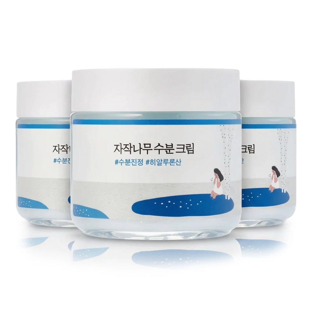 Round Lab Renewal Birch Juice Moisturizing Cream (80ml) | 3pcs | Deep Hydration & Soothing Daily Gel-Cream Moisturizer with Hyaluronic Acid