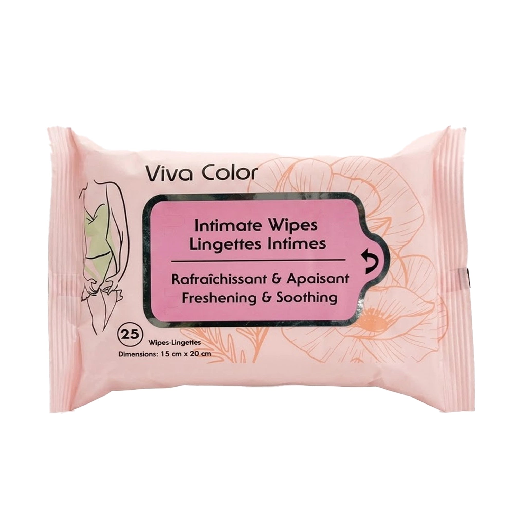 Viva Color Intimate Wipes – Gentle, Freshening & Soothing Feminine Lingettes Intimes (24pc)