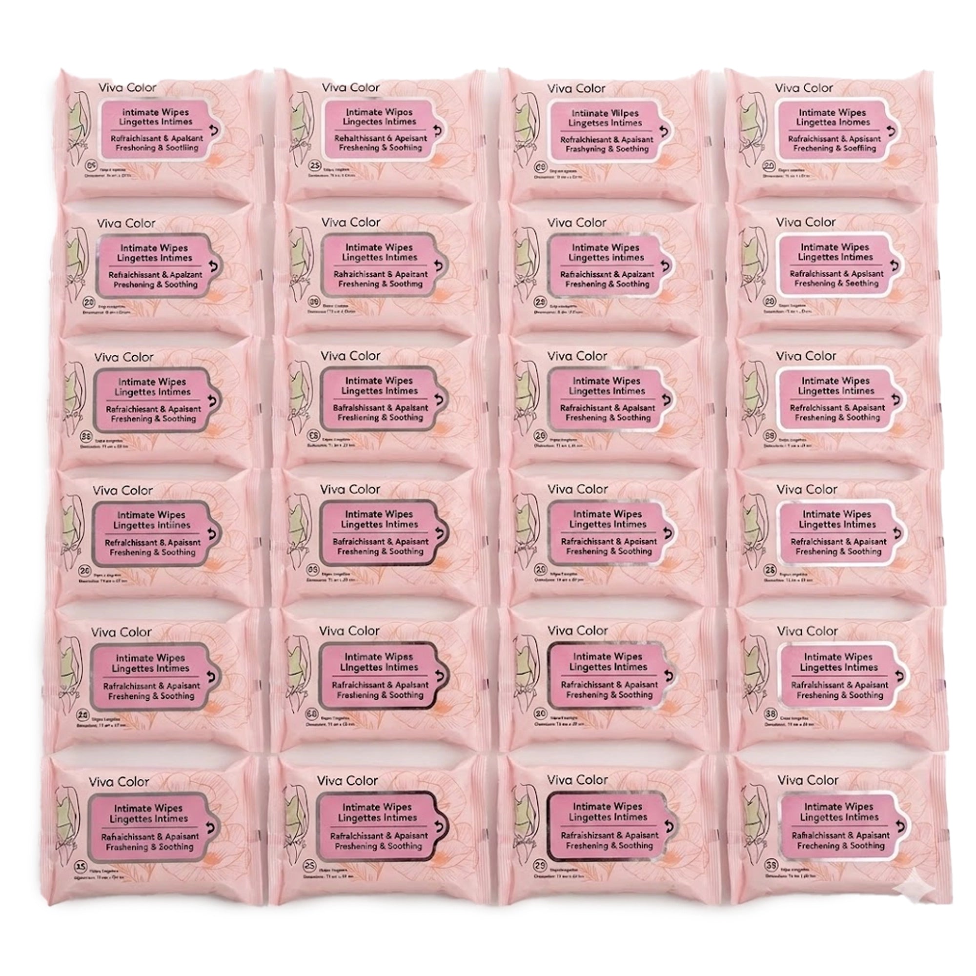 Viva Color Intimate Wipes – Gentle, Freshening & Soothing Feminine Lingettes Intimes (24pc)