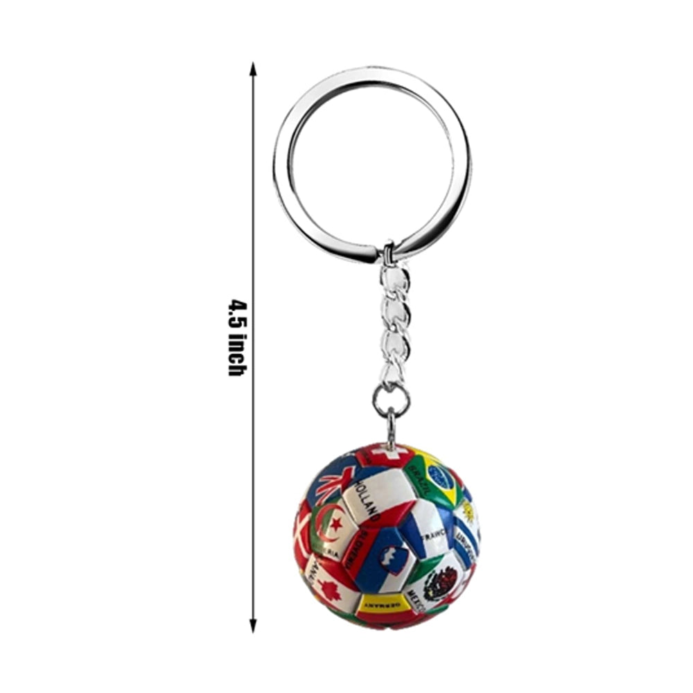 Multi-Country Flag Soccer Ball Keychain – 4.5 Inch Decorative Sports World Cup Souvenir (255163)