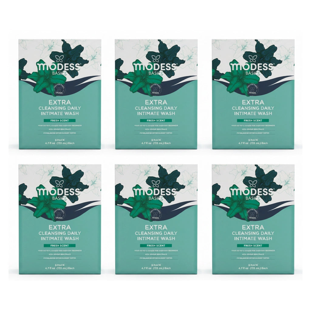 Modess Basics Extra Cleansing Daily Intimate Wash - Fresh Scent (3-Pack, 4.7 fl oz / 138 mL Each)