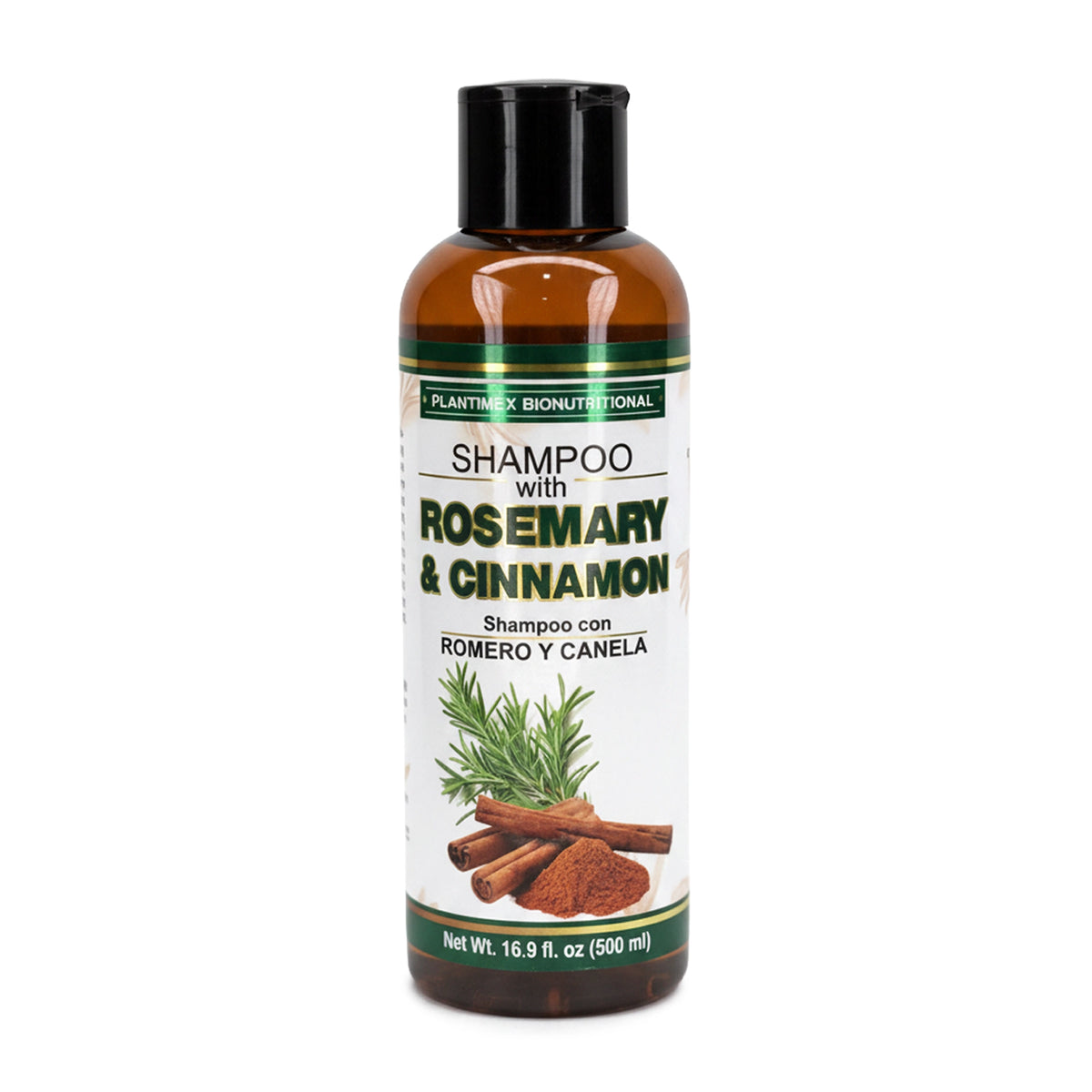 Plantimex Bionutritional Rosemary & Cinnamon Shampoo (16.9 fl oz / 500 ml) – Pack of 6