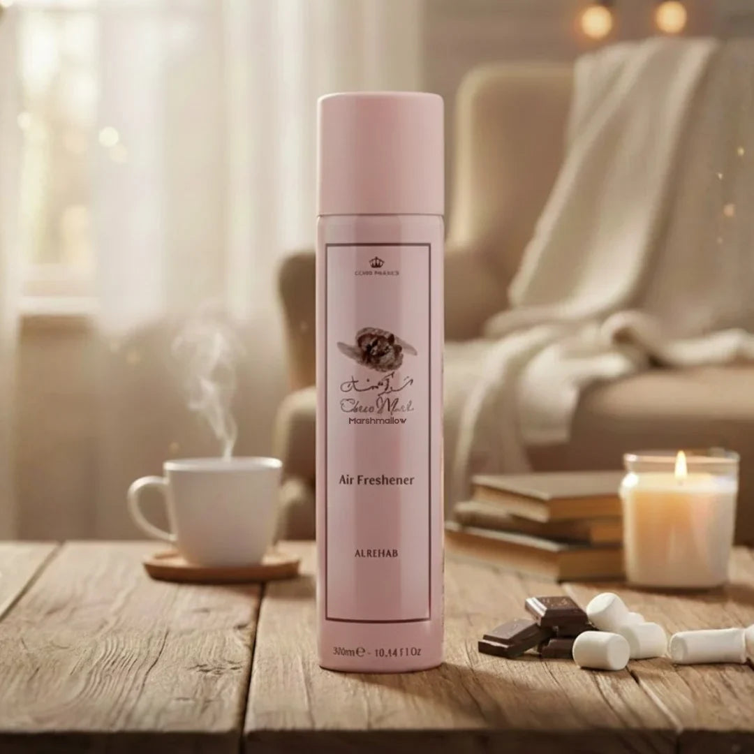 Al-Rehab Choco Musk Marshmallow Air Freshener – Sweet Gourmand Room Spray