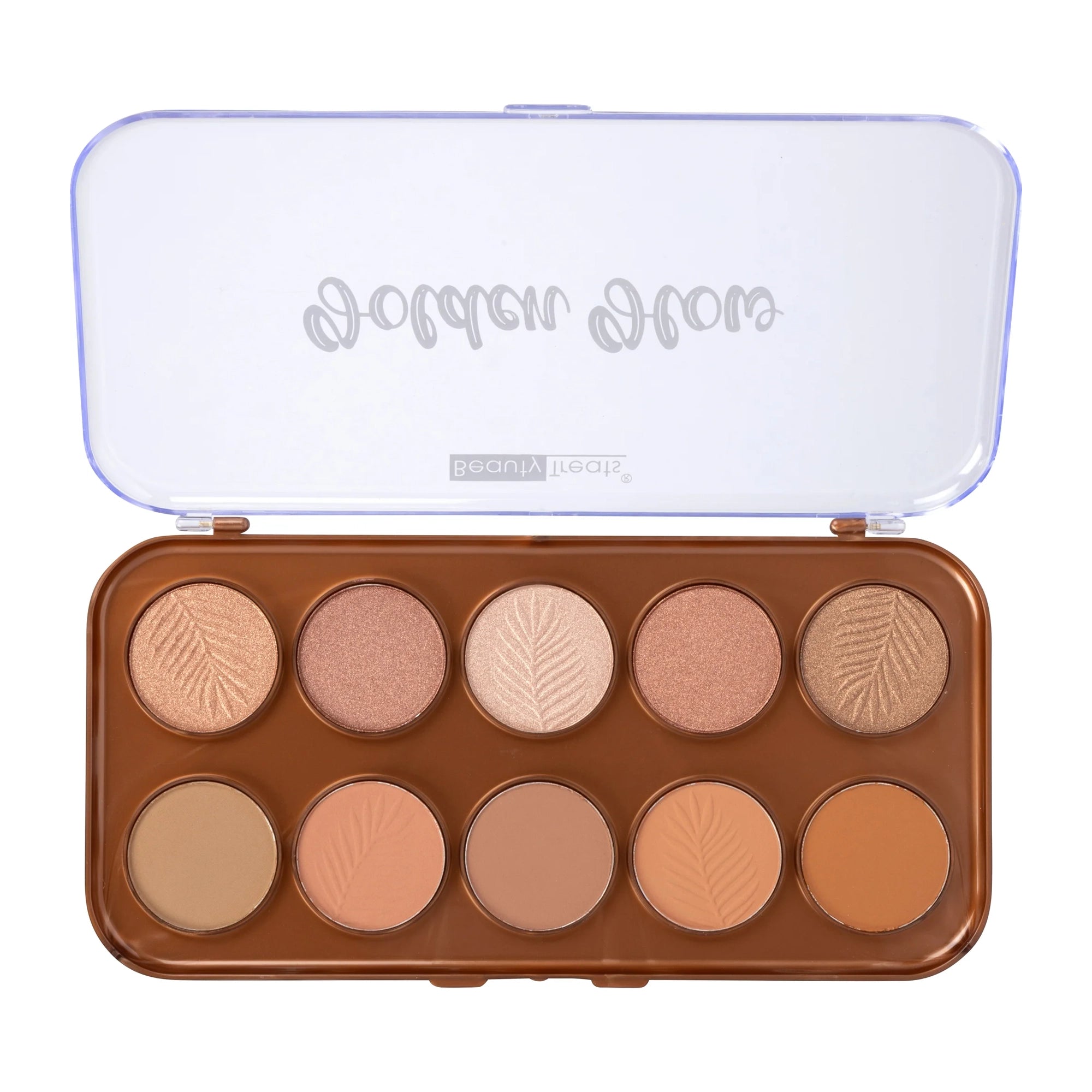 Beauty Treats Golden Glow Face Palette – 10-Shade Bronzer, Contour & Highlight Makeup Palette for All Skin Tones