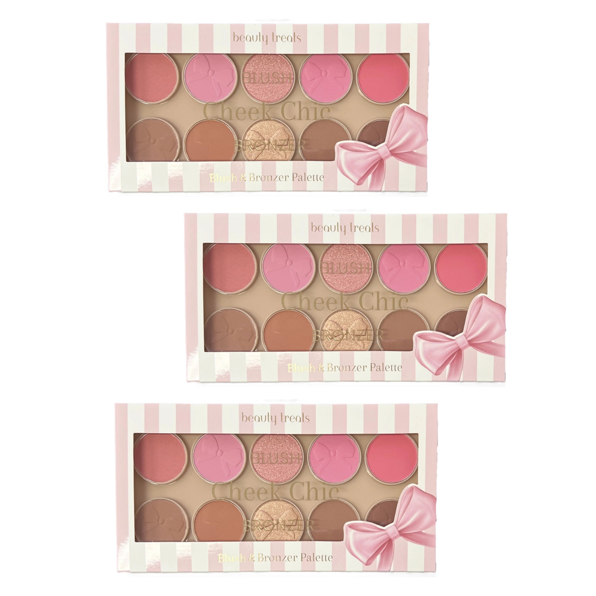 Beauty Treats Cheek Chic Blush & Bronzer Palette – 10-Shade Face Contour, Highlight, and Matte Cheek Makeup Kit