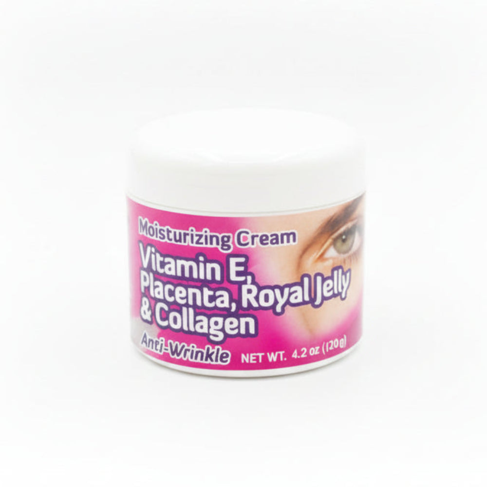 Anti-Wrinkle Moisturizing Cream with Vitamin E, Placenta, Royal Jelly & Collagen (4.2 oz / 120g)