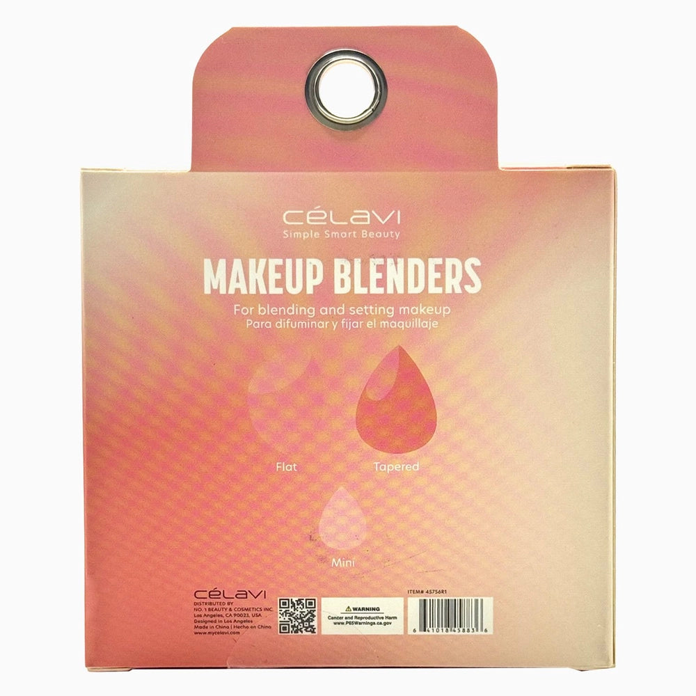 Célavi - 3-Piece Variety Sized Makeup Blender Set - Flat, Tapered, and Mini Sponges