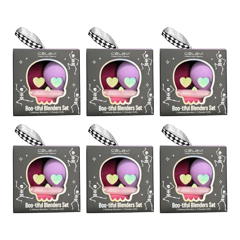 Celavi - Halloween Skull Blender + Puff (Black) 5pc Set