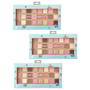 Beauty Treats Social Butterfly 24 Color Eyeshadow Palette – Highly Pigmented Matte, Shimmer, and Glitter Nude & Pink Makeup Palette with Dual-Ended Applicators