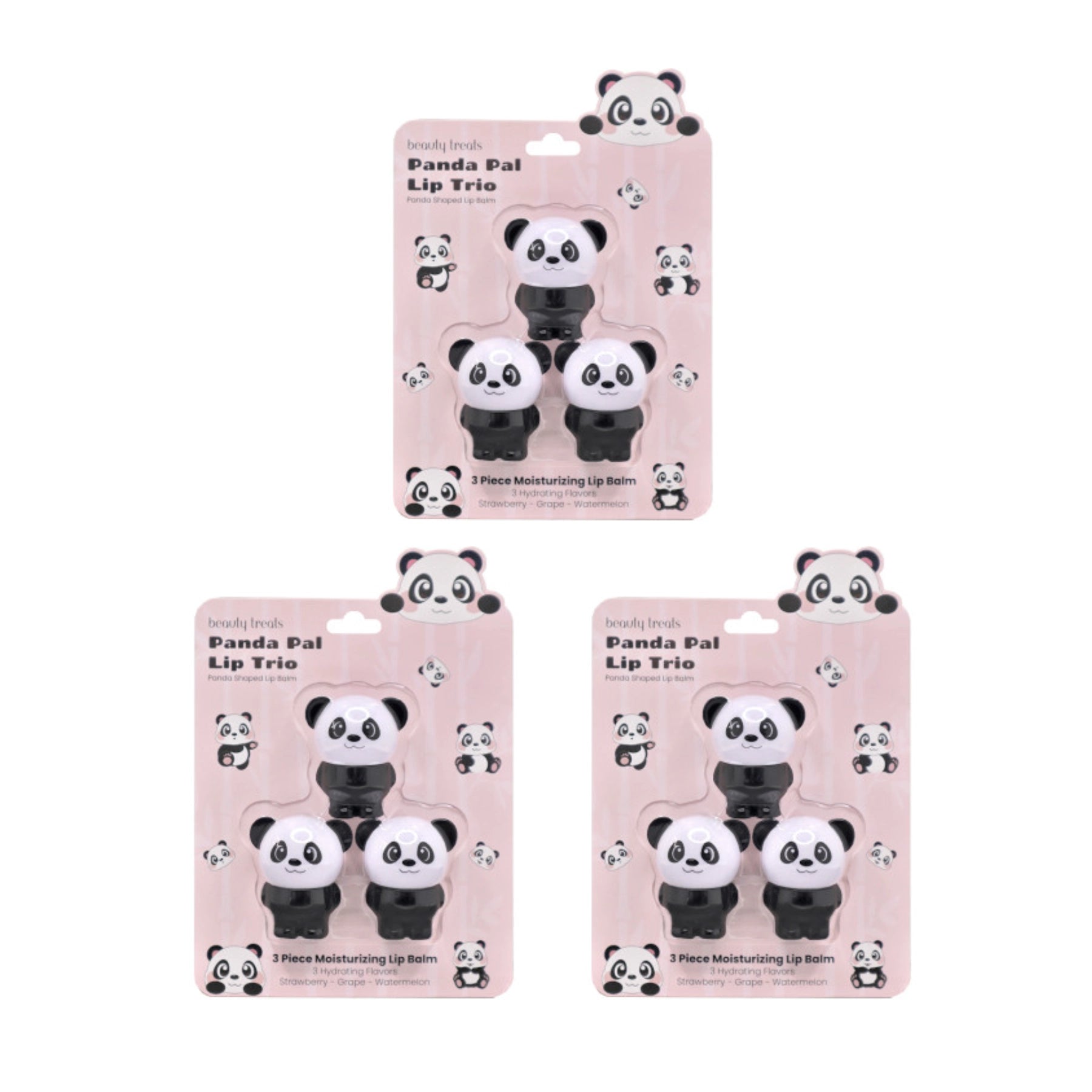 Beauty Treats - 3PC Panda Lip Balm
