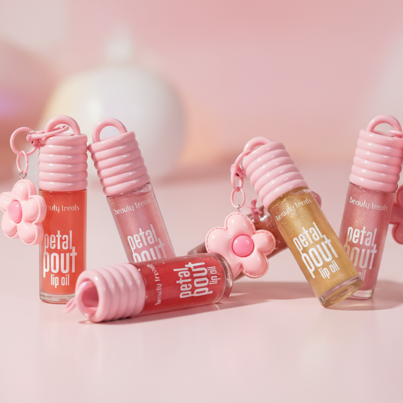 Beauty Treats - Petal Pout Lip Oil with Flower Keychain