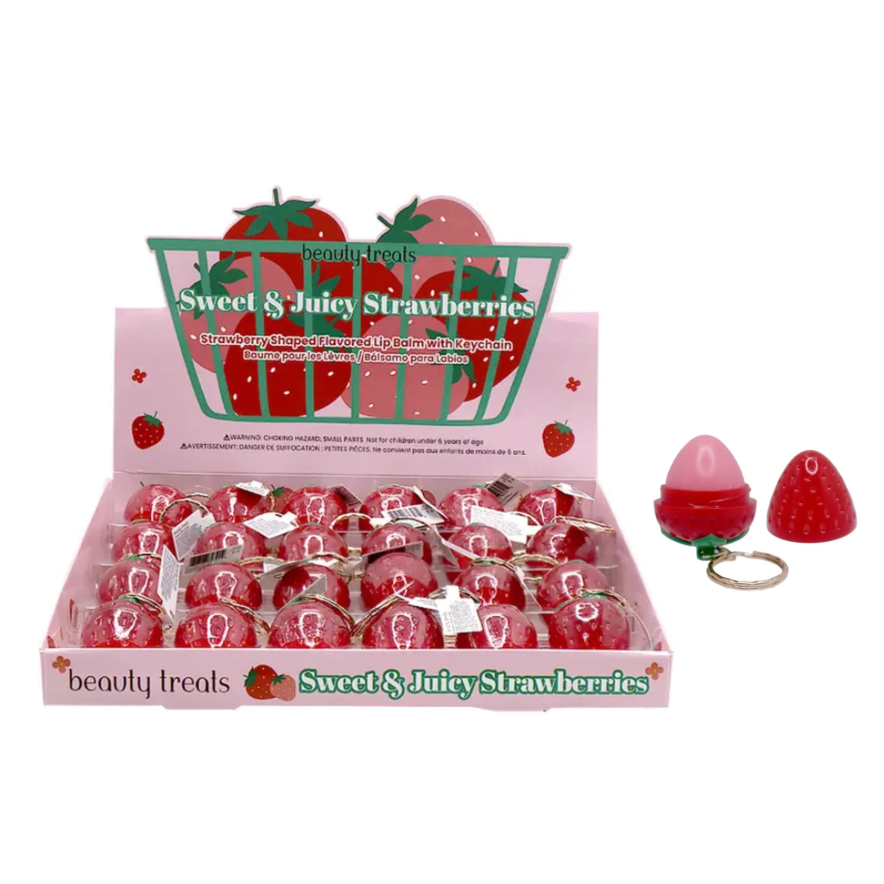 Beauty Treats - Strawberry Lip Balm w/Keychain