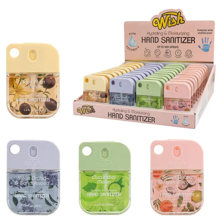 Wish Hydrating Liquid Hand Sanitizer Spray – 1.2oz Pocket Size
