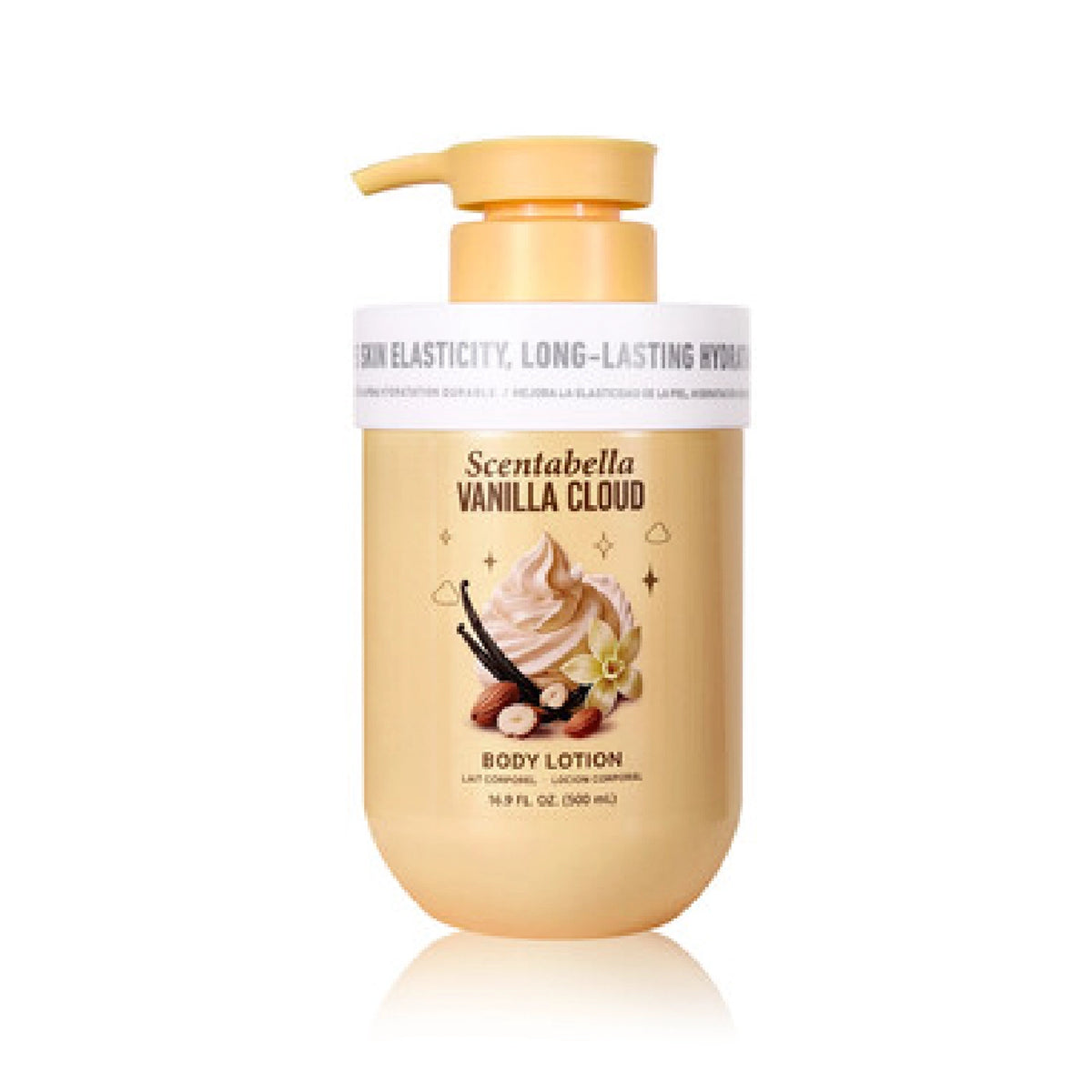 Scentabella Vanilla Cloud Body Lotion 16.9 fl oz (500 mL) – High Elasticity, Long-Lasting Hydration & Soft Smooth Skin