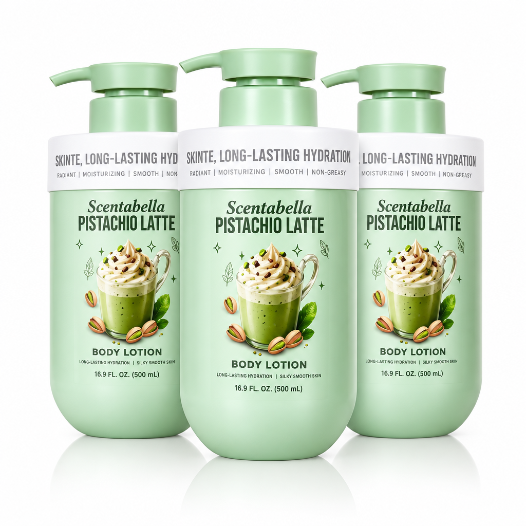 Scentabella Pistachio Latte Body Lotion 16.9 fl oz / 500ml – Long-Lasting Hydrating Body Lotion