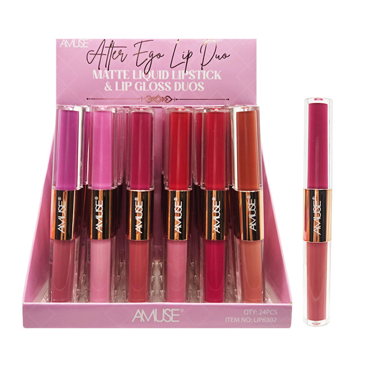 Amuse Alter Ego Lip Duo LIP6302 – Matte Liquid Lipstick & Lip Gloss