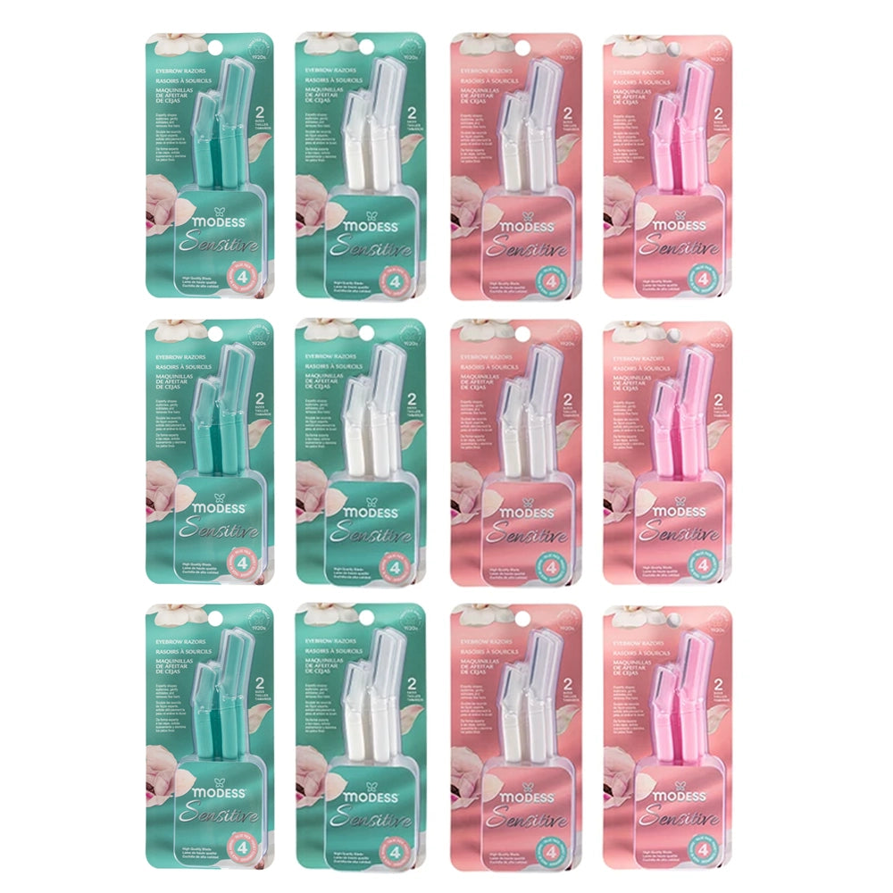 Modess Sensitive Precision Eyebrow Razors & Facial Dermaplaning Tool (4-Pack)