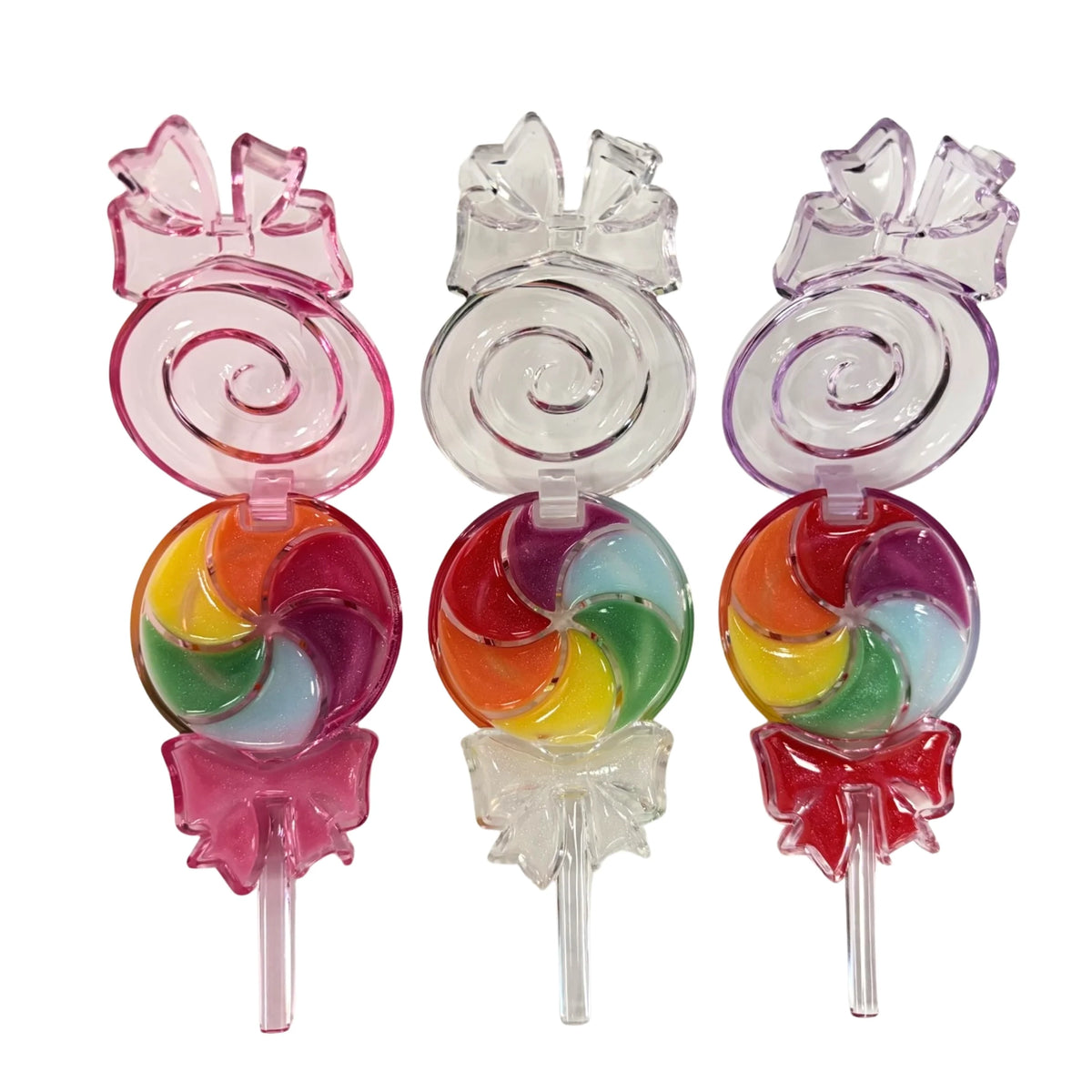 Beauty Treats Sweet Swirl Lollipop Shaped Lip Gloss Display Set – High-Shine Flavored Lip Gloss