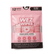 WEZ WIPES Fresh Body Wipes, Guava Glow Scent (12-Pack) | Individually Wrapped Refreshing Cleansing Wipes for Travel, Gym, and Post-Workout