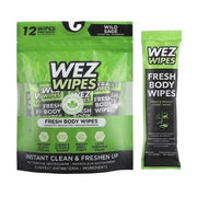 WEZ WIPES Wild Sage Fresh Body Wipes – 12 Individually Wrapped Portable Cleansing Cloths