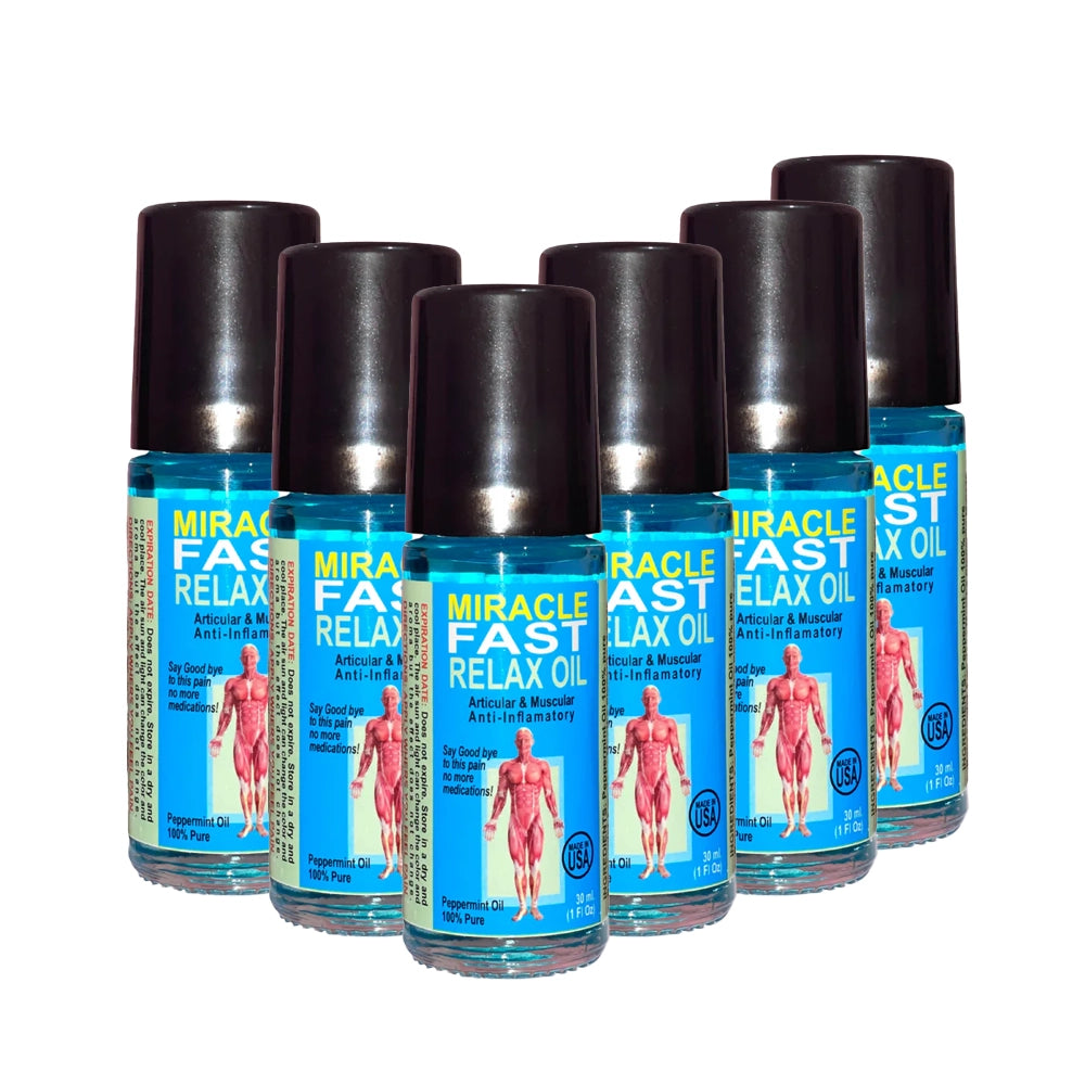 ACEITE ROLL ON MIRACLE - Miracle Fast Relax Oil – 100% Pure Peppermint Articular & Muscular Support (30ml)