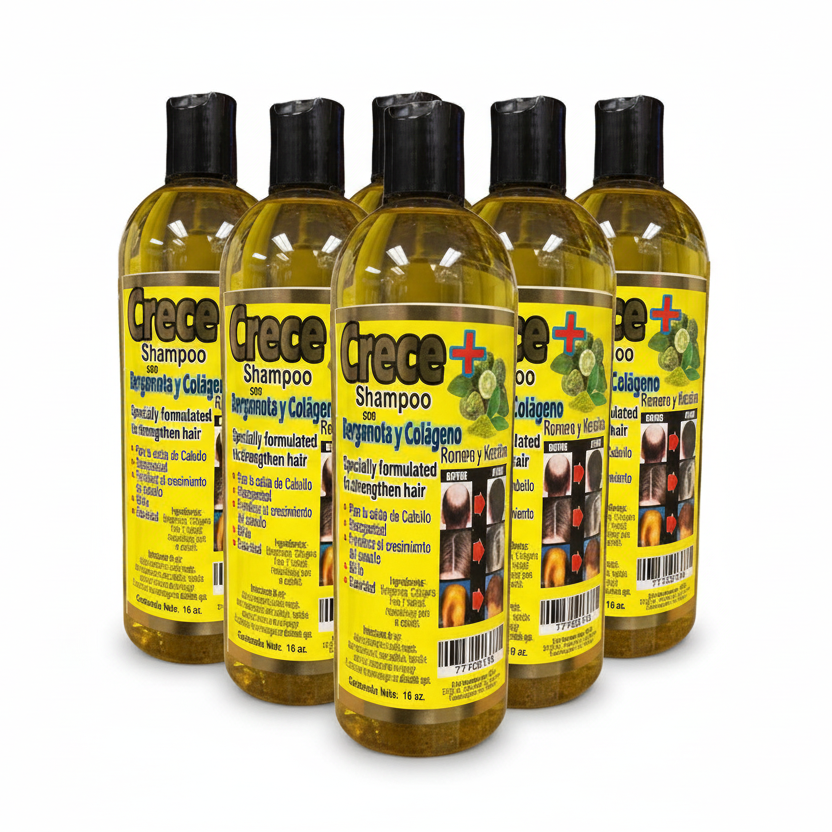 Crece Shampoo con Bergamota y Colágeno 16oz