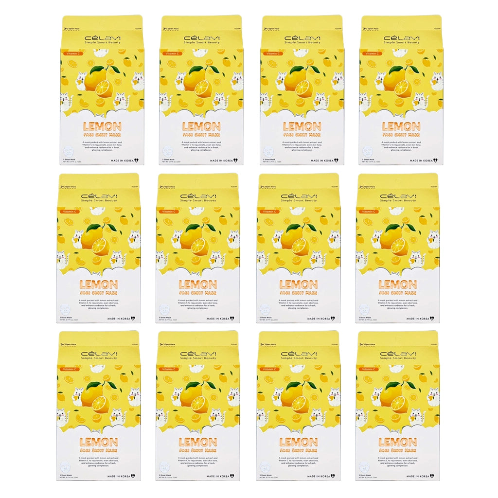 Célavi Vitamin C Lemon Face Sheet Mask Set (5-count)