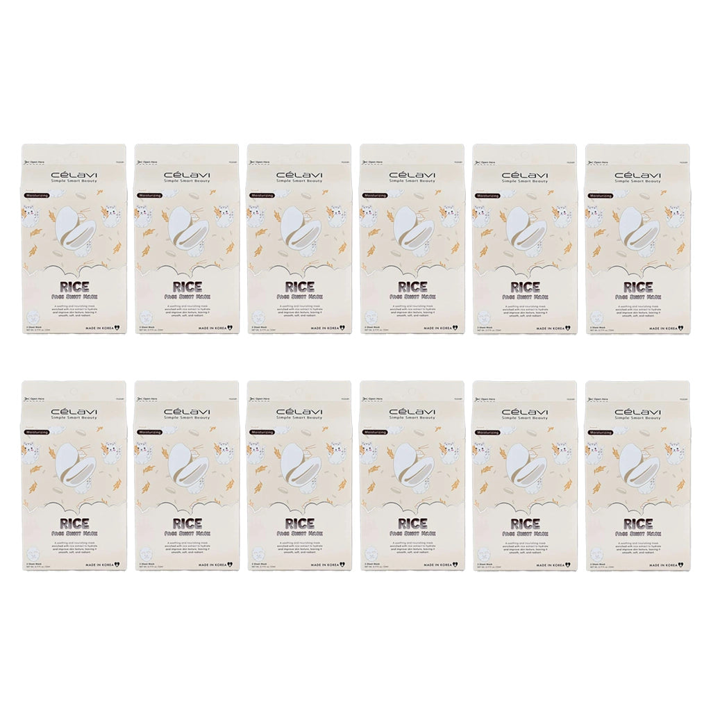 Celavi - Rice Face Sheet Mask Set (5 Count)
