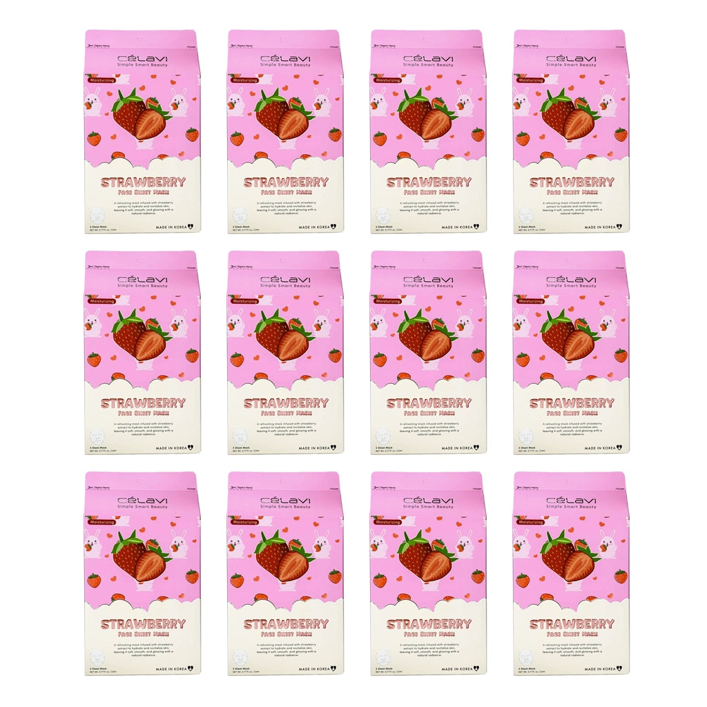 Célavi - Strawberry Moisturizing Face Sheet Mask Pack (5-Count)