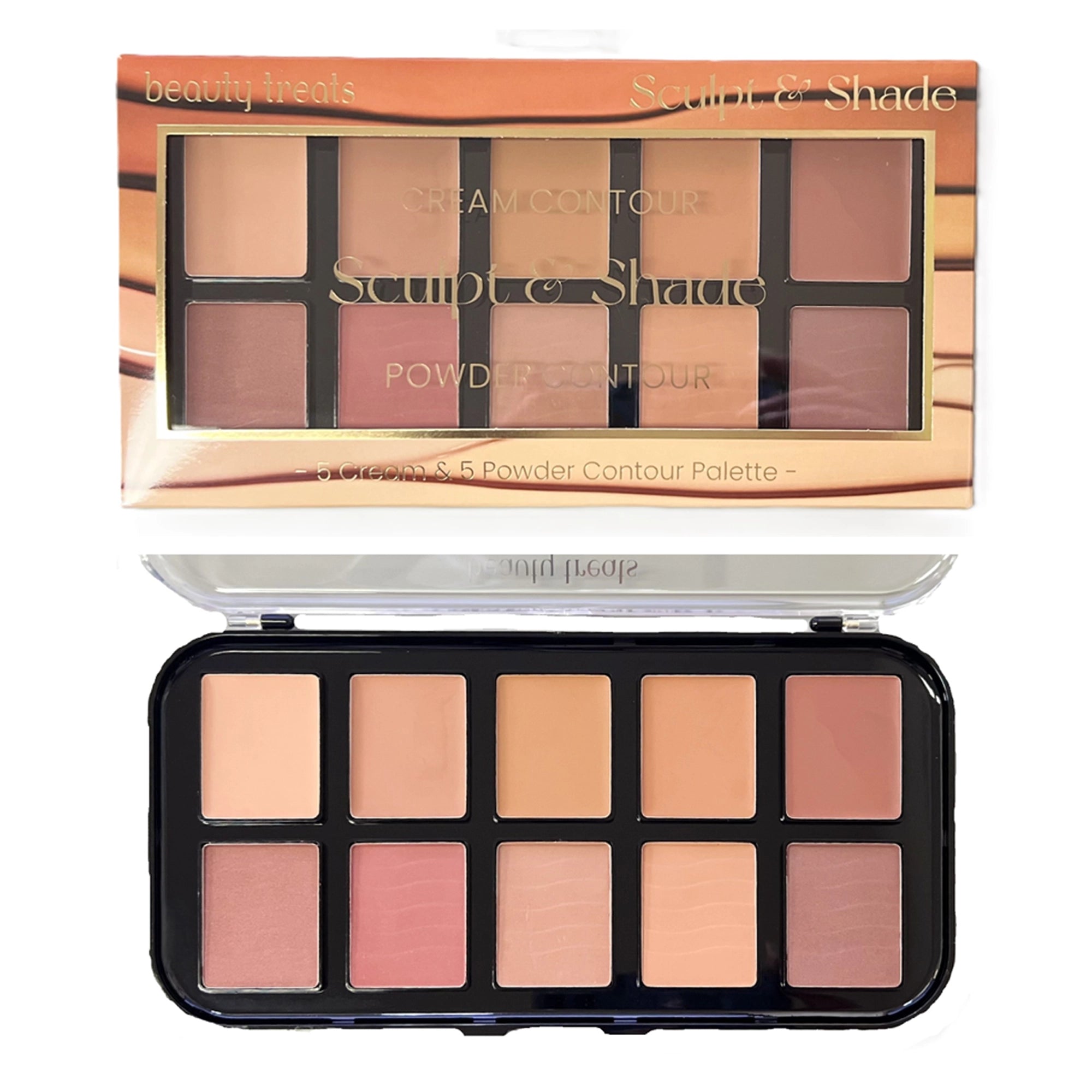Beauty Treats Sculpt & Shade Cream and Powder Contour Palette – 10 Shade Makeup Kit