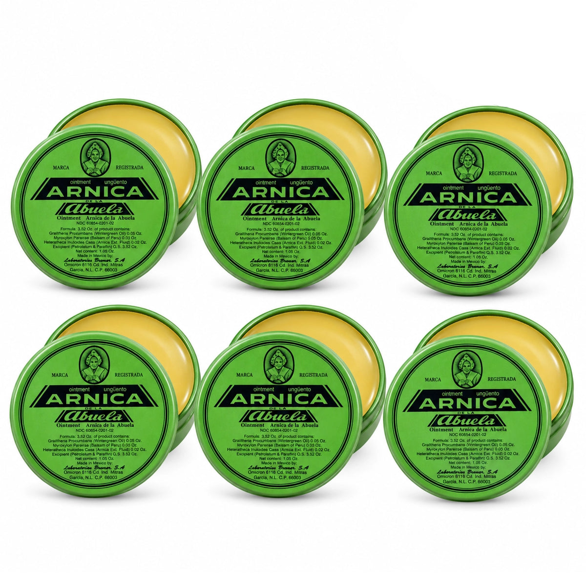 Arnica de la Abuela Ointment (6-Pack, 1.05 oz Each) – Herbal Relief Salve with Arnica, Wintergreen & Balsam of Peru