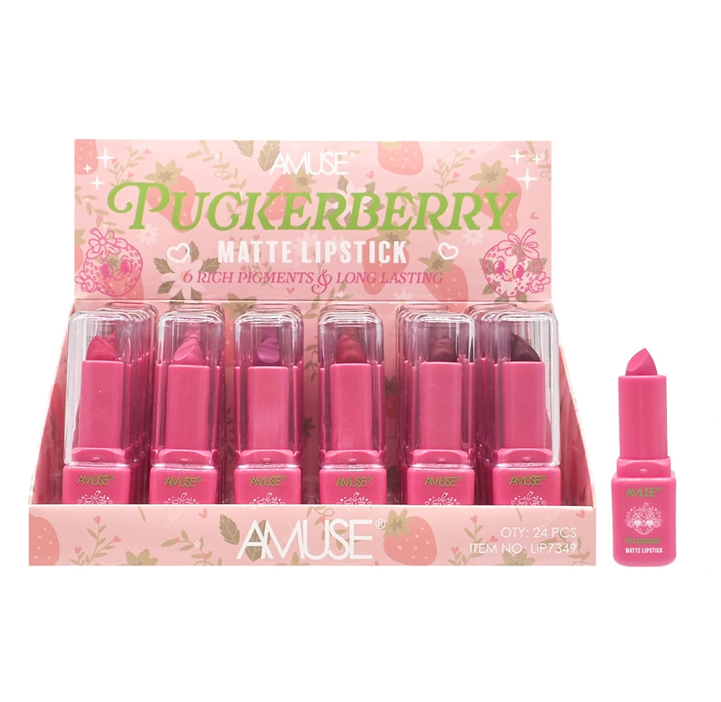 Amuse - Puckerberry Matte Lipstick - 6 Rich Berry Pigments