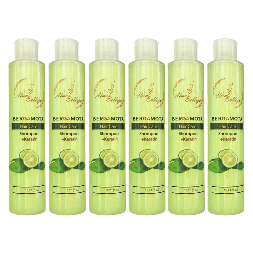 Bergamot & Keratin Hair Care Shampoo - Pack of 6 (16.23 fl oz / 480 ml Each) | Revitalizing & Strengthening Citrus Shampoo