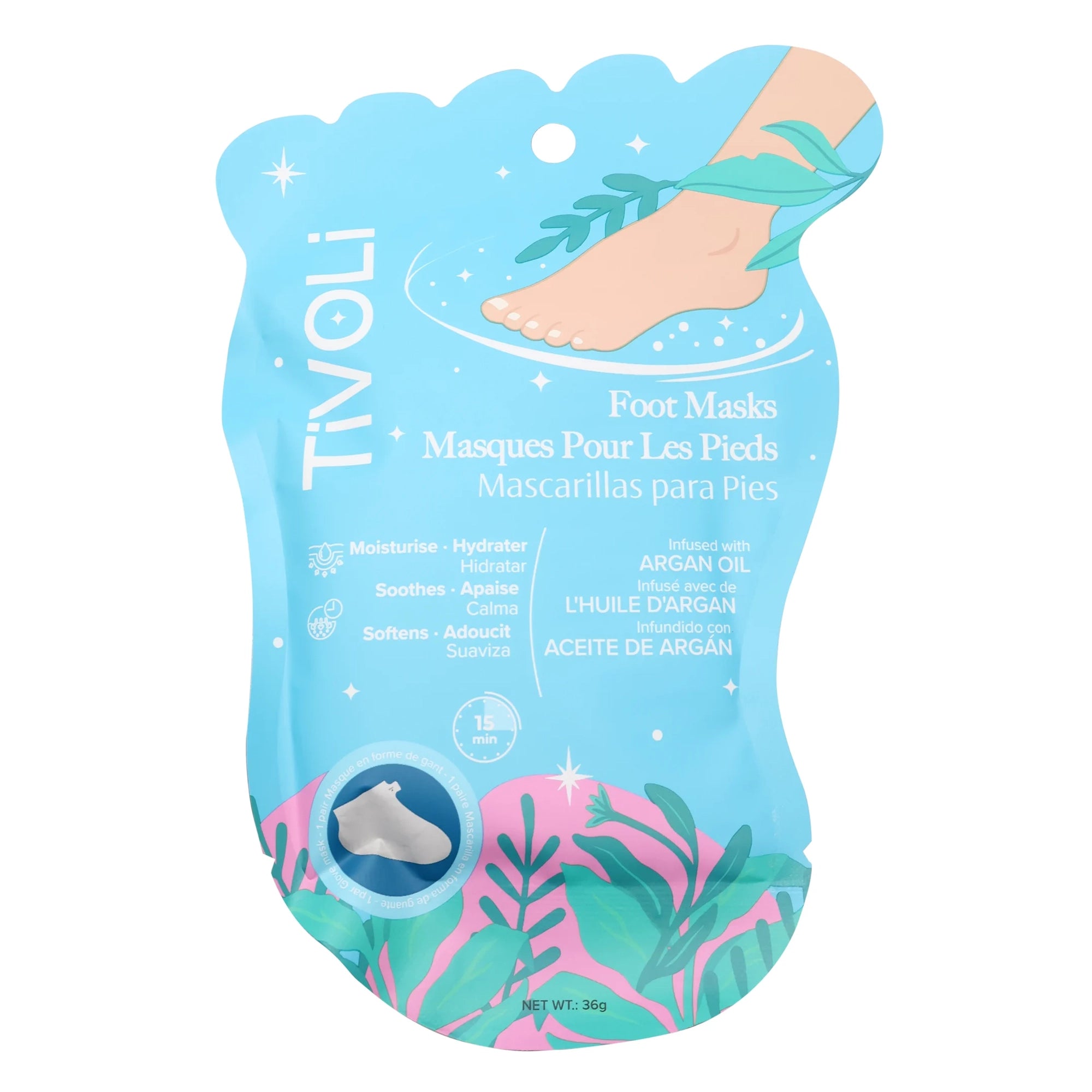 Tivoli Argan Oil Infused Moisturising Foot Mask (36g) – Soothing & Softening Treatment