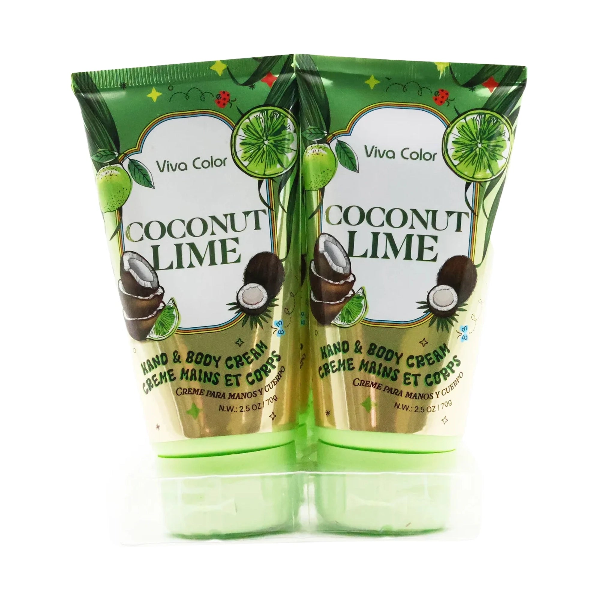 Viva Color Coconut Lime Hand & Body Cream – Refreshing Moisturizer (70g)