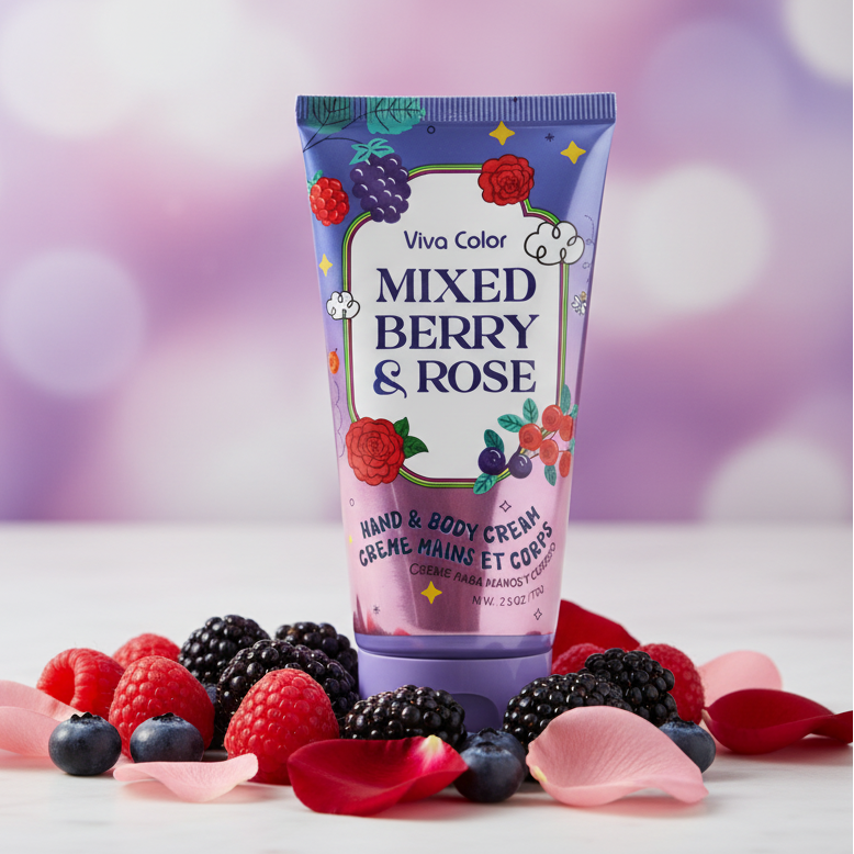 Viva Color Mixed Berry & Rose Hand and Body Cream - 2.5 oz