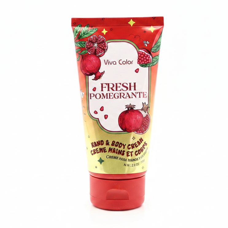 Viva Color Fresh Pomegranate Hand & Body Cream - Moisturizing Skincare (2.8 oz)