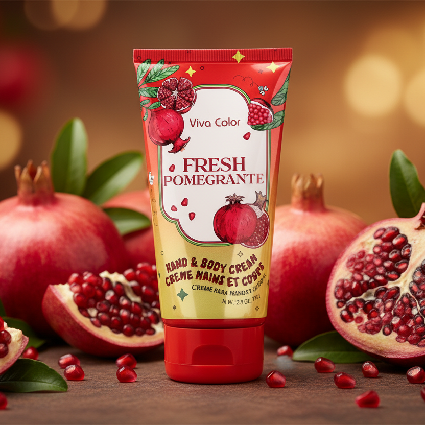 Viva Color Fresh Pomegranate Hand & Body Cream - Moisturizing Skincare (2.8 oz)