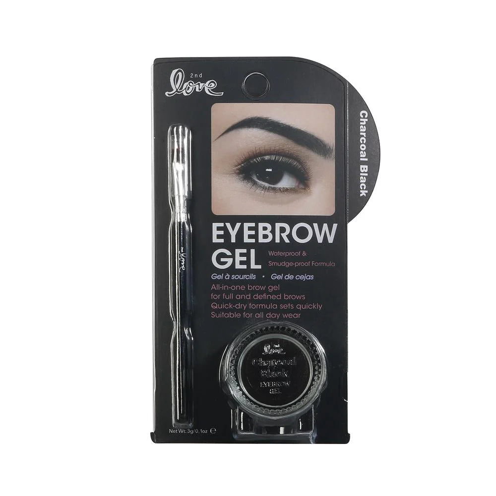 2nd Love Eyebrow Gel & Brush - Charcoal Black