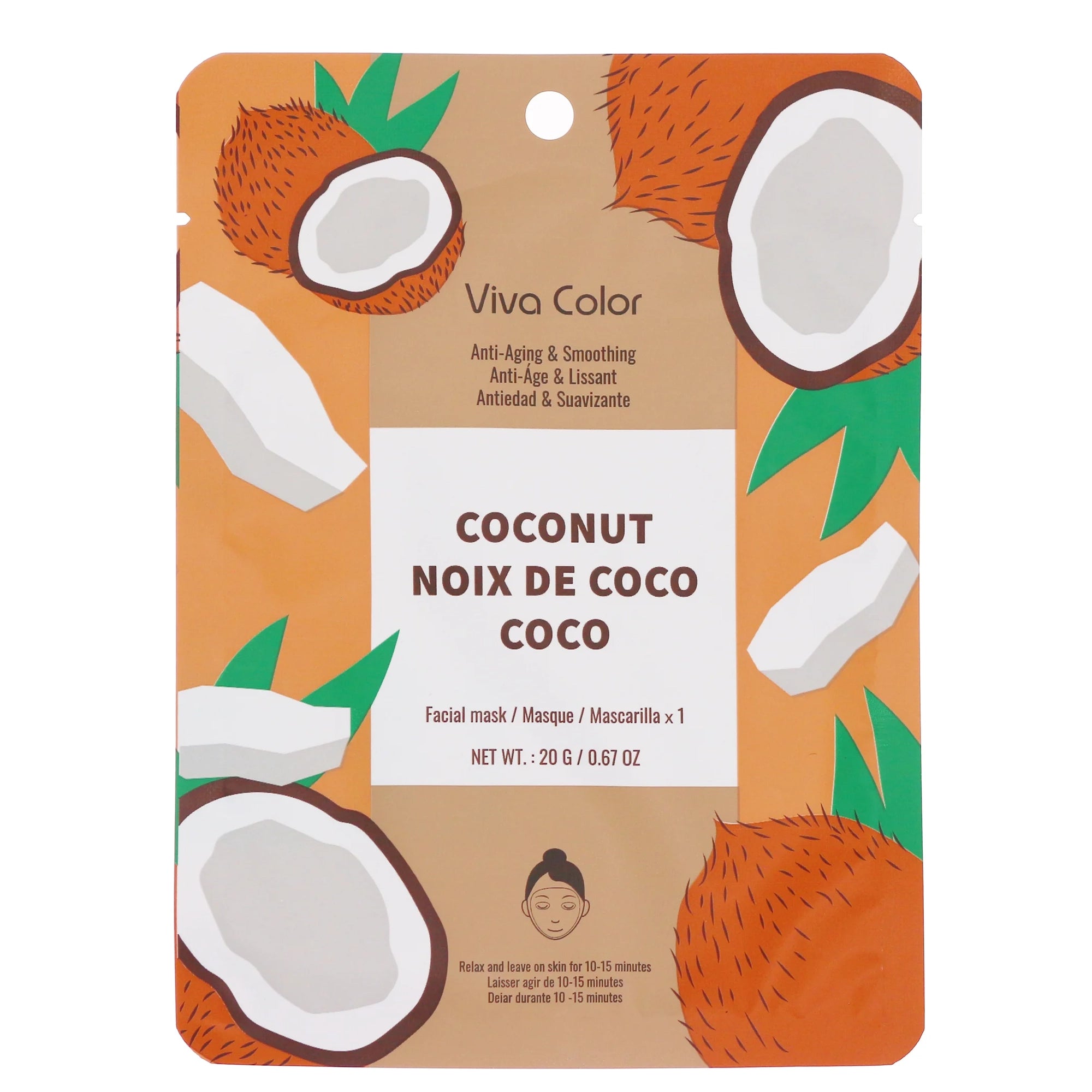 Viva Color Coconut Anti-Aging & Smoothing Facial Sheet Mask (20g)