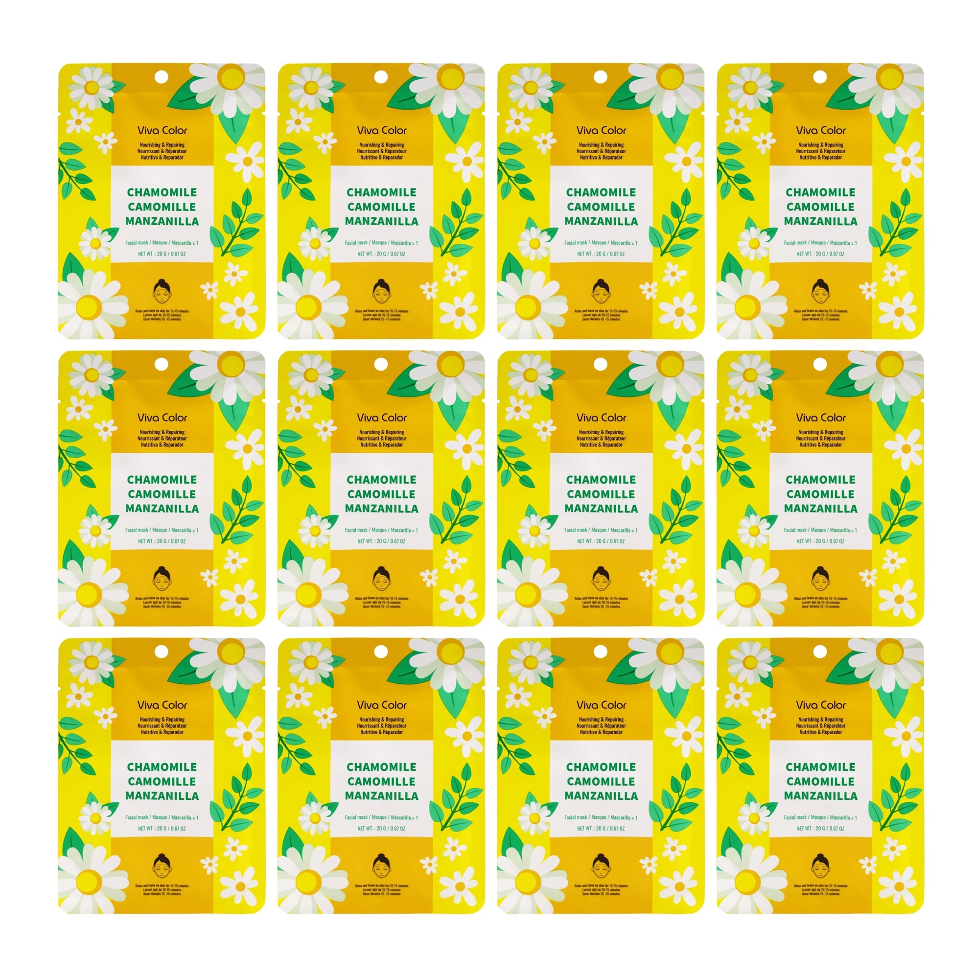 Viva Color Chamomile Nourishing & Repairing Facial Sheet Mask (20g) (82209)