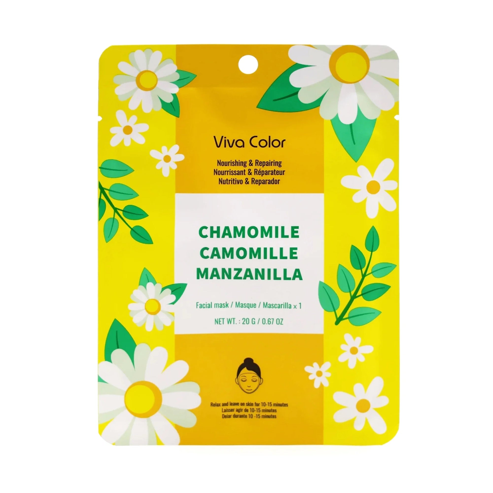 Viva Color Chamomile Nourishing & Repairing Facial Sheet Mask (20g) (82209)