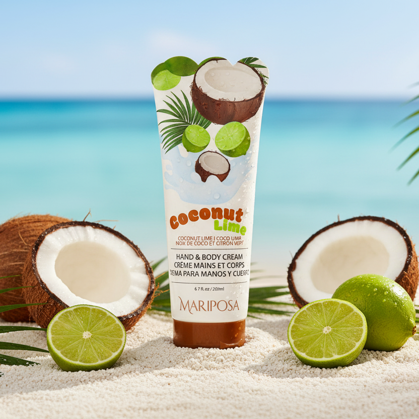 Mariposa Coconut Lime Hand & Body Cream – Refreshing Tropical Moisturizer (6.7 fl oz)