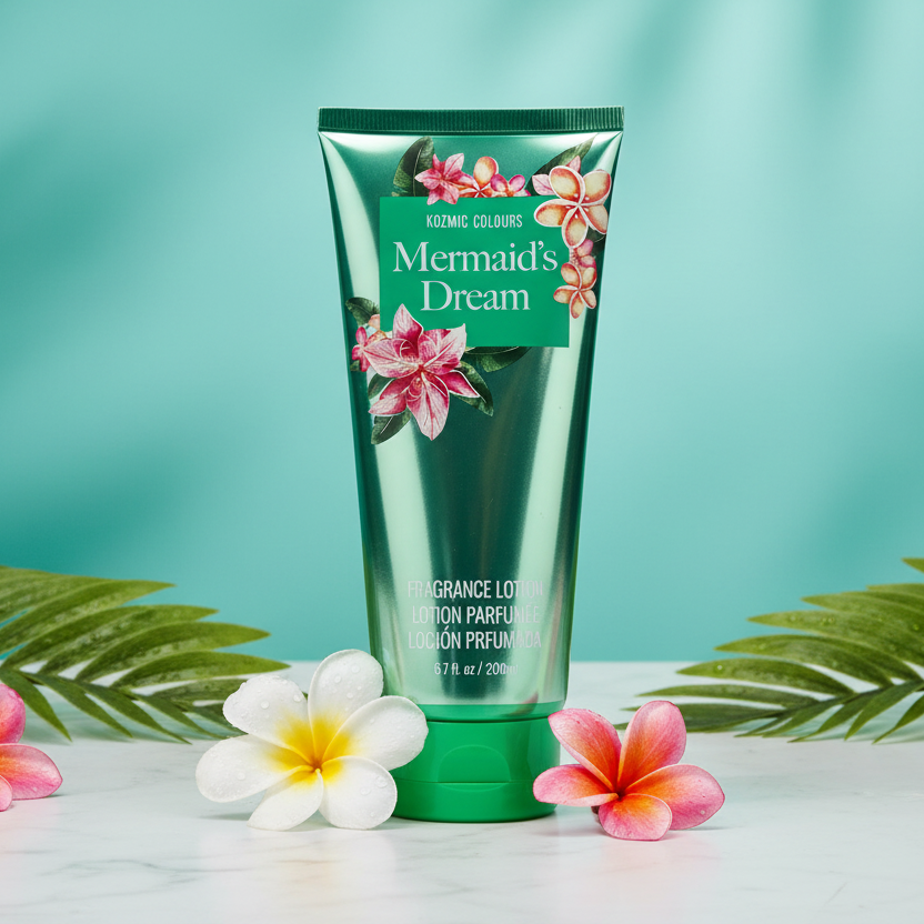 Kozmic Colours Mermaid's Dream Fragrance Lotion – Tropical Floral Body Moisturizer (200ml)