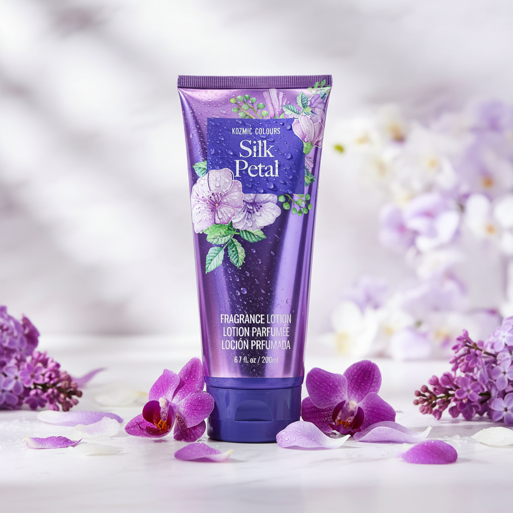 Kozmic Colours Silk Petal Fragrance Lotion – Luxurious Floral Body Moisturizer (6.7 fl. oz / 200ml)