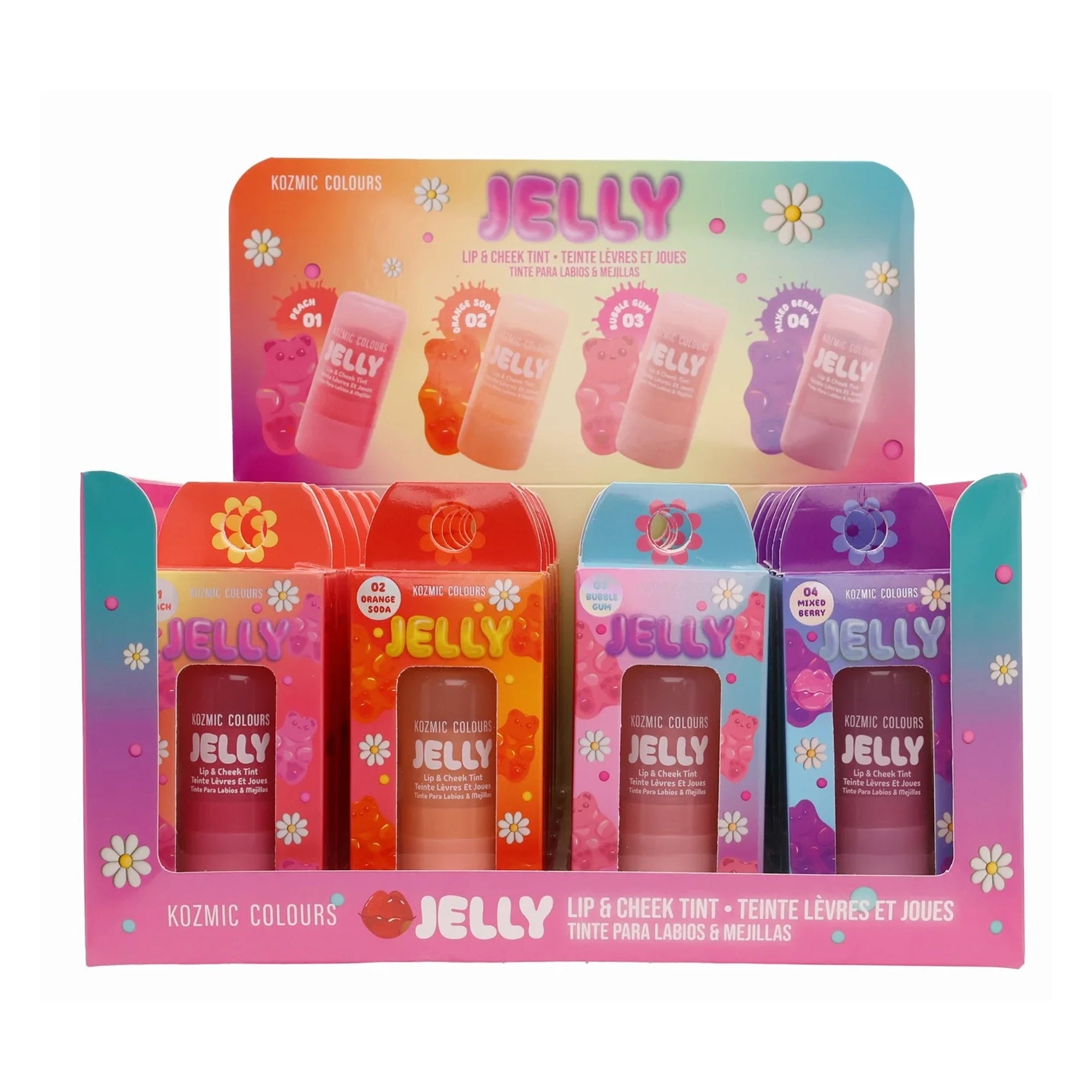 Kozmic Colours Jelly Lip & Cheek Tint Stick - Multipurpose Gummy Bear Inspired Makeup