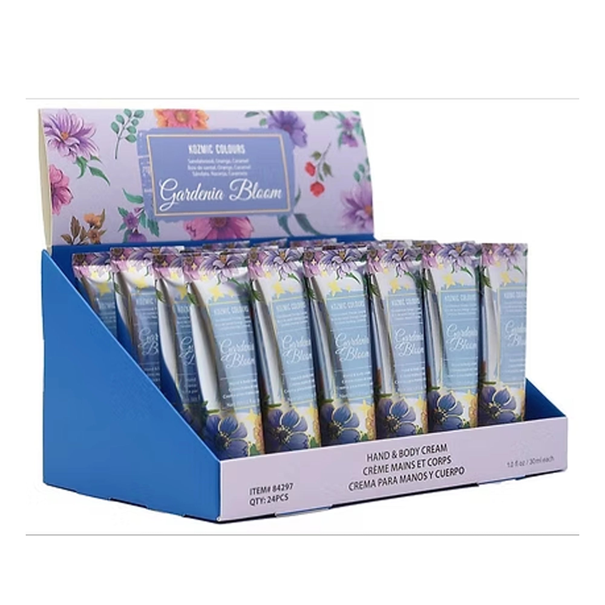 Kozmic Colours Gardenia Bloom Hand & Body Cream Display Set (24-Pack)