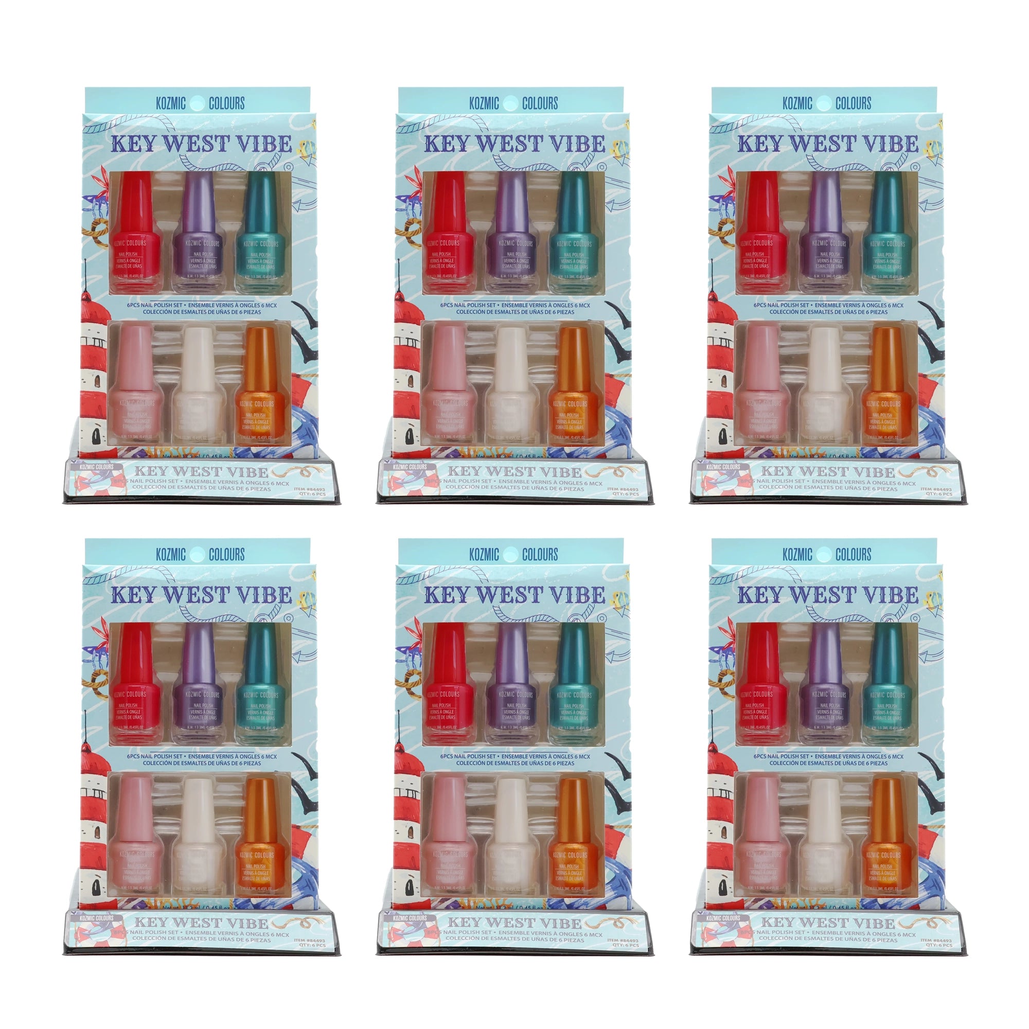 Kozmic Colours "Key West Vibe" 6-Piece Nail Polish Set