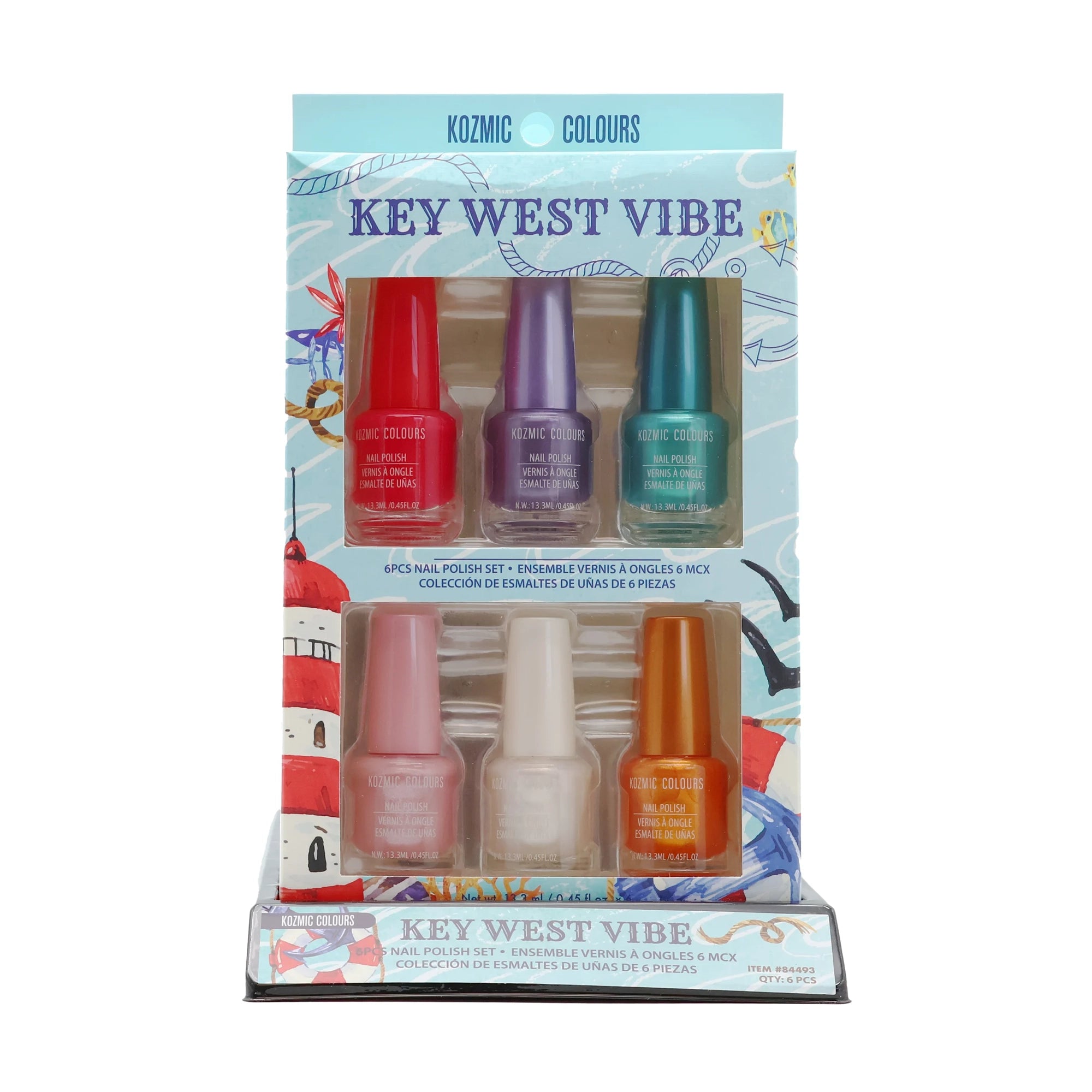Kozmic Colours "Key West Vibe" 6-Piece Nail Polish Set